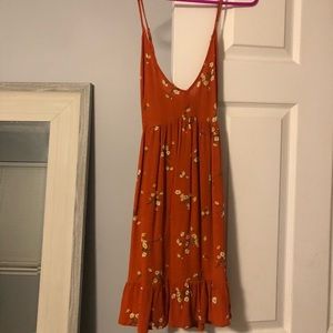 Forever21 Orange Floral Tank Dress